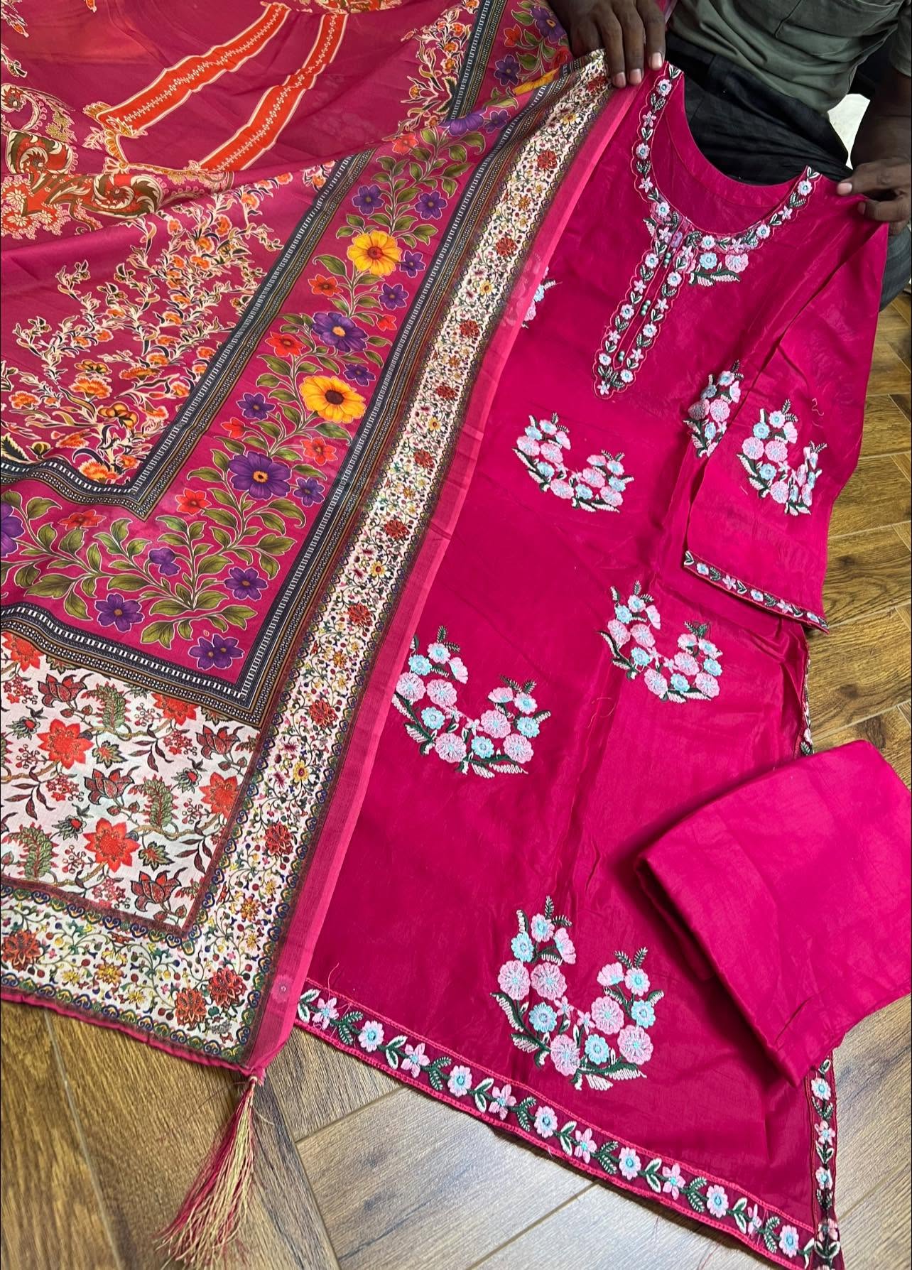 Magenta Blossom Three Piece